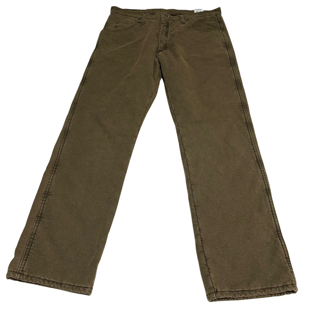 Wrangler Rugged Wear Pants Mens 36 30‎ Brown Canvas Straight Leg Workwear